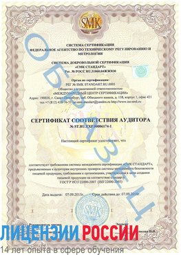 Образец сертификата соответствия аудитора №ST.RU.EXP.00006174-1 Щербинка Сертификат ISO 22000